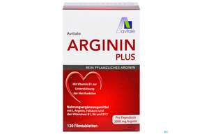 Sie sehen eine Packung Arginin Plus/filmtabl Vit B1+b6+b12+folsaeure 120st, Produktbild: 01 Arginin Plus/filmtabl Vit B1+b6+b12+folsaeure 120st, A-Nr.: 5431242 - 01