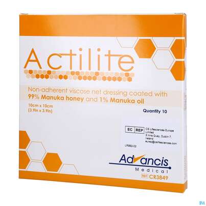 Actilite Antibacterial Manuka Honig Gaze Auflage 10x 10cm 10st, A-Nr.: 4003231 - 03