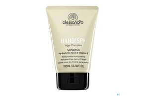 Sie sehen eine Packung Alessandro Handspa Handcreme Sensitive 100ml, Produktbild: 01 Alessandro Handspa Handcreme Sensitive 100ml, A-Nr.: 4090224 - 01