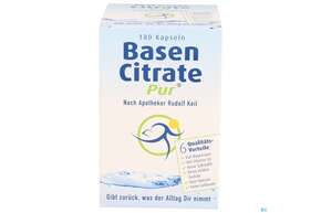 Sie sehen eine Packung Basen Citrate/pur Kapseln Nach Apotheker Rudolf Keil 180st, Produktbild: 01 Basen Citrate/pur Kapseln Nach Apotheker Rudolf Keil 180st, A-Nr.: 4571722 - 01
