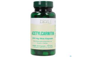 Sie sehen eine Packung Bios Acetylcarnitin 250mg 100 Kapseln, Produktbild: 01 Bios Acetylcarnitin 250mg 100 Kapseln, A-Nr.: 3992054 - 01