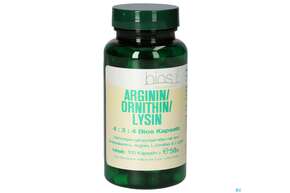 Sie sehen eine Packung Bios Arginin/ornithin/lysin 4:3:4 100 Kapseln, Produktbild: 01 Bios Arginin/ornithin/lysin 4:3:4 100 Kapseln, A-Nr.: 4247192 - 01