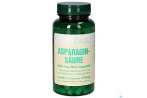 Sie sehen eine Packung Bios Asparaginsäure 500mg 100 Kapseln, Produktbild: 01 Bios Asparaginsäure 500mg 100 Kapseln, A-Nr.: 4247223 - 01
