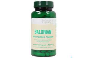 Sie sehen eine Packung Bios Baldrian 360mg 100 Kapseln, Produktbild: 01 Bios Baldrian 360mg 100 Kapseln, A-Nr.: 3999116 - 01