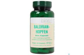 Sie sehen eine Packung Bios Baldrian-hopfen 100 Kapseln, Produktbild: 01 Bios Baldrian-hopfen 100 Kapseln, A-Nr.: 3967116 - 01