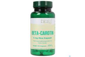 Sie sehen eine Packung Bios Beta-carotin 5mg 100 Kapseln, Produktbild: 01 Bios Beta-carotin 5mg 100 Kapseln, A-Nr.: 3890721 - 01