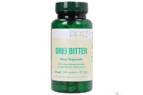 Sie sehen eine Packung Bios Drei Bitter 100 Kapseln, Produktbild: 01 Bios Drei Bitter 100 Kapseln, A-Nr.: 3891092 - 01