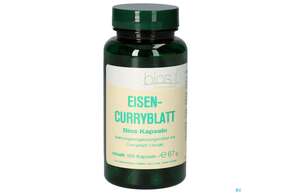 Sie sehen eine Packung Bios Eisen-curryblatt 100 Kapseln, Produktbild: 01 Bios Eisen-curryblatt 100 Kapseln, A-Nr.: 4334063 - 01