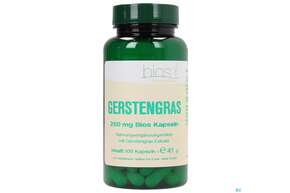 Sie sehen eine Packung Bios Gerstengras 250mg 100 Kapseln, Produktbild: 01 Bios Gerstengras 250mg 100 Kapseln, A-Nr.: 3891258 - 01