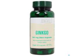 Sie sehen eine Packung Bios Ginkgo 160mg 100 Kapseln, Produktbild: 01 Bios Ginkgo 160mg 100 Kapseln, A-Nr.: 3891270 - 01