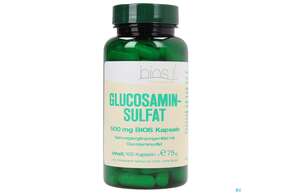 Sie sehen eine Packung Bios Glucosaminsulfat 500mg 100 Kapseln, Produktbild: 01 Bios Glucosaminsulfat 500mg 100 Kapseln, A-Nr.: 3891324 - 01