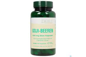 Sie sehen eine Packung Bios Goji-beeren 500mg 100 Kapseln, Produktbild: 01 Bios Goji-beeren 500mg 100 Kapseln, A-Nr.: 3891413 - 01