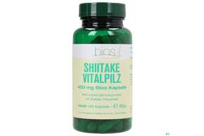 Sie sehen eine Packung Bios Shiitake Vitalpilz 400mg 100 Kapseln, Produktbild: 01 Bios Shiitake Vitalpilz 400mg 100 Kapseln, A-Nr.: 4049210 - 01