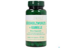 Sie sehen eine Packung Bios Süssholzwurzel + Kamille 100 Kapseln, Produktbild: 01 Bios Süssholzwurzel + Kamille 100 Kapseln, A-Nr.: 3893257 - 01
