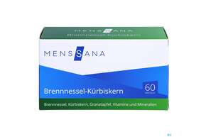 Sie sehen eine Packung Brennnessel Kapseln -menssana +kuerbiskern 60st, Produktbild: 01 Brennnessel Kapseln -menssana +kuerbiskern 60st, A-Nr.: 4075638 - 01