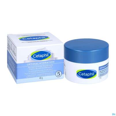 Sie sehen eine Packung Cetaphil Optimal Hydration Nachtcreme Revitalisierend 48g, Produktbild: 07 Cetaphil Optimal Hydration Nachtcreme Revitalisierend 48g, A-Nr.: 5436995 - 07