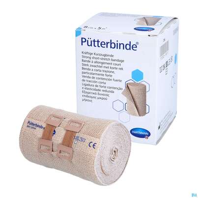 Sie sehen eine Packung Elastische Binden Puetterbinde Hautf 5mx 8cm 1st, Produktbild: 06 Elastische Binden Puetterbinde Hautf 5mx 8cm 1st, A-Nr.: 1457552 - 06