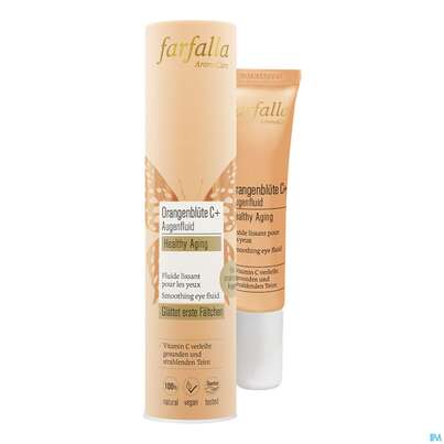 Sie sehen eine Packung Farfalla Orangenbluete C+ Healthy Aging Augenfluid 15ml, Produktbild: 01 Farfalla Orangenbluete C+ Healthy Aging Augenfluid 15ml, A-Nr.: 5715761 - 01