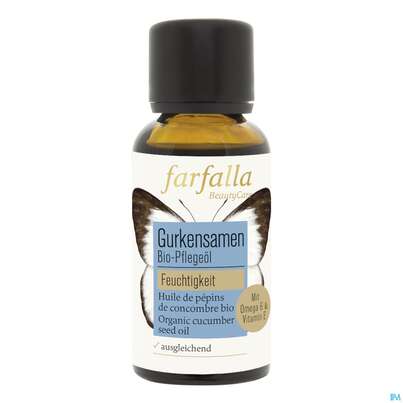 Sie sehen eine Packung Farfalla Pflegeoel/bio Gurkensamen Feuchtigkeitspendend 30ml, Produktbild: 01 Farfalla Pflegeoel/bio Gurkensamen Feuchtigkeitspendend 30ml, A-Nr.: 4860538 - 01