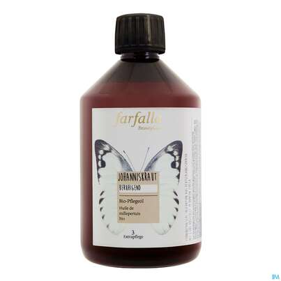 Sie sehen eine Packung Farfalla Pflegeoel/bio Johanniskraut Beruhigend 500ml, Produktbild: 02 Farfalla Pflegeoel/bio Johanniskraut Beruhigend 500ml, A-Nr.: 5236635 - 02