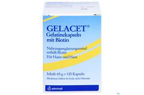 Sie sehen eine Packung Gelatine Kapseln Gelacet +biotin 120st, Produktbild: 01 Gelatine Kapseln Gelacet +biotin 120st, A-Nr.: 2794903 - 01
