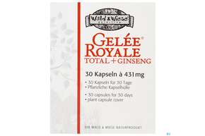 Sie sehen eine Packung Gelee Royale Kapseln Total Plus Ginseng 30st, Produktbild: 01 Gelee Royale Kapseln Total Plus Ginseng 30st, A-Nr.: 2689365 - 01