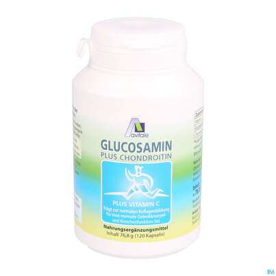 Sie sehen eine Packung Glucosamin Chondroitin Kapseln 250mg/250mg 120st, Produktbild: 01 Glucosamin Chondroitin Kapseln 250mg/250mg 120st, A-Nr.: 3088449 - 01