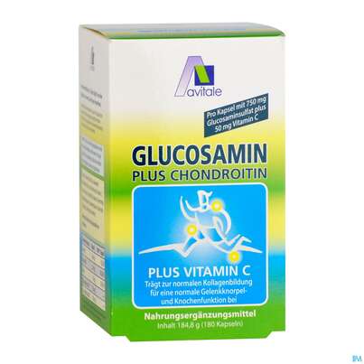 Sie sehen eine Packung Glucosamin Chondroitin Kapseln/750mg Avi 180st, Produktbild: 03 Glucosamin Chondroitin Kapseln/750mg Avi 180st, A-Nr.: 3831316 - 03