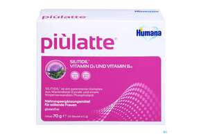 Sie sehen eine Packung Humana Piulatte Fuer Stillende Frauen 70g, Produktbild: 01 Humana Piulatte Fuer Stillende Frauen 70g, A-Nr.: 4934202 - 01