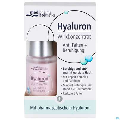Sie sehen eine Packung Hyaluron Wirkkonzentrat Anti-falten +beruhigung 13ml, Produktbild: 01 Hyaluron Wirkkonzentrat Anti-falten +beruhigung 13ml, A-Nr.: 4363490 - 01