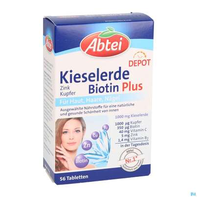 Kieselerde Zink Kupfer +biotin Tabl-abtei 56st, A-Nr.: 3461026 - 03