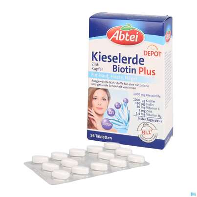 Kieselerde Zink Kupfer +biotin Tabl-abtei 56st, A-Nr.: 3461026 - 04