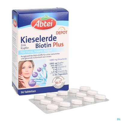 Kieselerde Zink Kupfer +biotin Tabl-abtei 56st, A-Nr.: 3461026 - 05