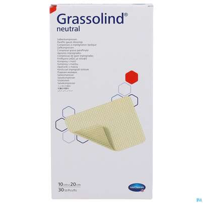 Kompressen Grassolind Neutral Salbenkompresse Steril 10x 20cm 30st, A-Nr.: 1232646 - 01