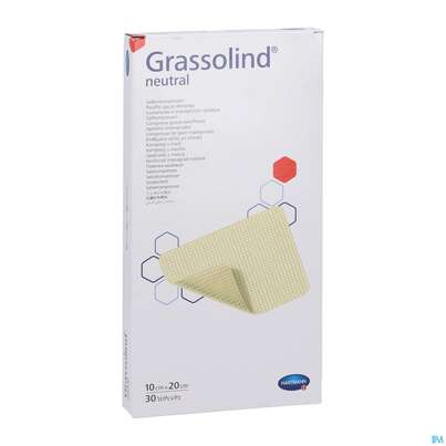 Sie sehen eine Packung Kompressen Grassolind Neutral Salbenkompresse Steril 10x 20cm 30st, Produktbild: 05 Kompressen Grassolind Neutral Salbenkompresse Steril 10x 20cm 30st, A-Nr.: 1232646 - 05