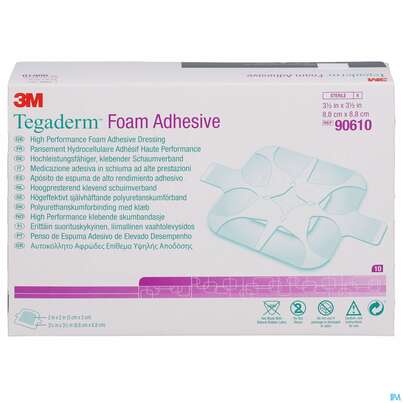 Kompressen Tegaderm Foam 5x 5cm 90610 10st, A-Nr.: 2855585 - 01