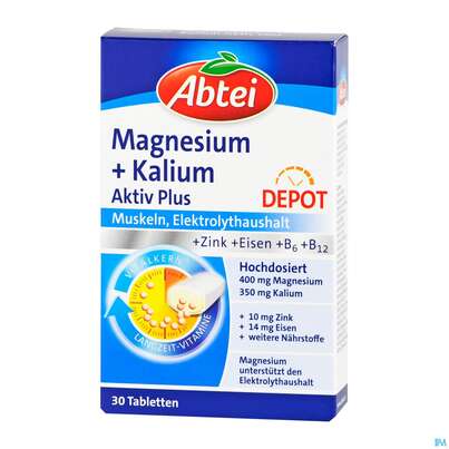 Magnesium +kalium Aktiv Plus Tabl -abtei 30st, A-Nr.: 4942756 - 02