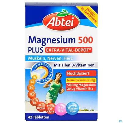 Magnesium Tabl 500 Plus Abtei Extra Vital Depot 50000 42st, A-Nr.: 4797159 - 01