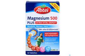 Magnesium Tabl 500 Plus Abtei Titandioxidfrei 50000 42st, A-Nr.: 5720302 - 01