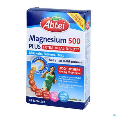 Magnesium Tabl 500 Plus Abtei Titandioxidfrei 50000 42st, A-Nr.: 5720302 - 02