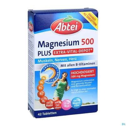 Magnesium Tabl 500 Plus Abtei Titandioxidfrei 50000 42st, A-Nr.: 5720302 - 03