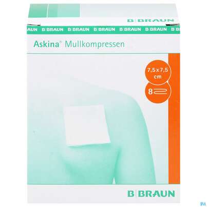 Mullkompressen Askina 8fach Steril 7,5x 7,5cm 25x2 50st, A-Nr.: 1778954 - 01