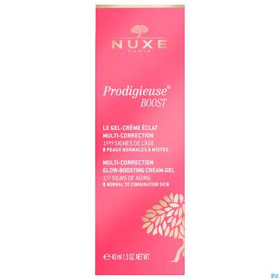 Sie sehen eine Packung Nuxe Creme/prodigieuse Boost Multi-correction Gel Cream Norm/misch.h 40ml, Produktbild: 01 Nuxe Creme/prodigieuse Boost Multi-correction Gel Cream Norm/misch.h 40ml, A-Nr.: 5095471 - 01