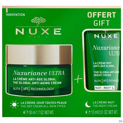 Sie sehen eine Packung Nuxe Nuxuriance/ultra Global Antiaging Creme 50ml +glob Aa Night Creme 15ml 1pk, Produktbild: 01 Nuxe Nuxuriance/ultra Global Antiaging Creme 50ml +glob Aa Night Creme 15ml 1pk, A-Nr.: 5895929 - 01