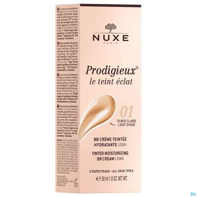 Sie sehen eine Packung Nuxe Tinted Moist Bb Cream Le Teint Eclat 24h Moisturising Light 30ml, Produktbild: 02 Nuxe Tinted Moist Bb Cream Le Teint Eclat 24h Moisturising Light 30ml, A-Nr.: 5893712 - 02