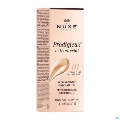 Sie sehen eine Packung Nuxe Tinted Moist Bb Cream Le Teint Eclat 24h Moisturising Light 30ml, Produktbild: 03 Nuxe Tinted Moist Bb Cream Le Teint Eclat 24h Moisturising Light 30ml, A-Nr.: 5893712 - 03