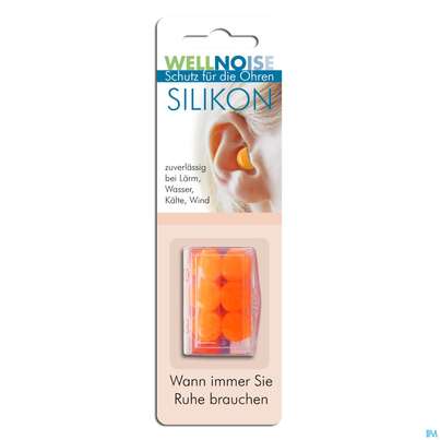 Ohrenschutz Wellnoise Ohrenstopfen Silikon Orange 6st, A-Nr.: 3209663 - 02