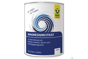 Sie sehen eine Packung Raab Magnesiumcitrat Pulver 200g, Produktbild: 01 Raab Magnesiumcitrat Pulver 200g, A-Nr.: 4363053 - 01