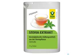 Sie sehen eine Packung Raab Stevia Extrakt Pulver 13g, Produktbild: 01 Raab Stevia Extrakt Pulver 13g, A-Nr.: 4369179 - 01