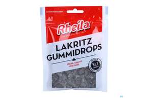 Sie sehen eine Packung Rheila Zuckerhaltig Gummidrops Lakritz 90g, Produktbild: 01 Rheila Zuckerhaltig Gummidrops Lakritz 90g, A-Nr.: 5053805 - 01